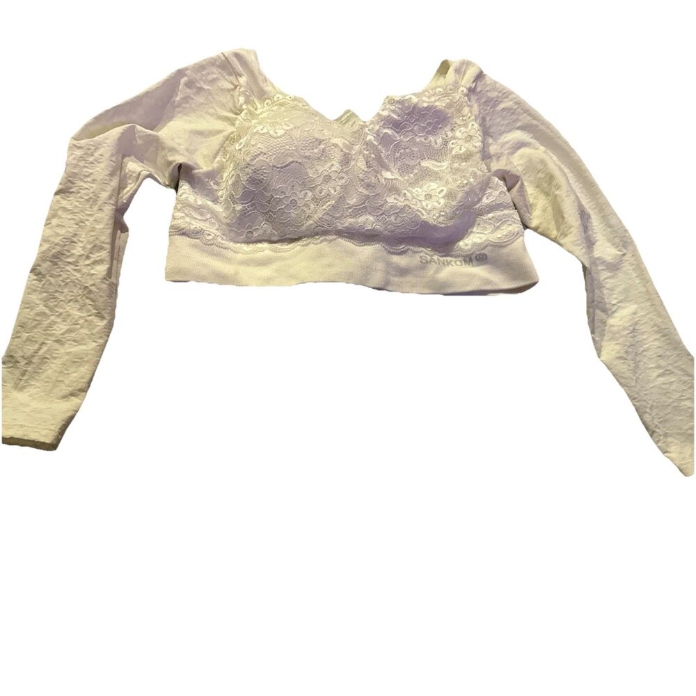 SANKOM Patent  Support Posture Lace Bra for Women’s M White